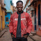 Jamhuri ya Kenya Rugby Custom Bomber Jacket Kenyan Shield Style - Red Color