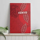 Jamhuri ya Kenya Rugby Canvas Wall Art Kenyan Shield Style - Red Color