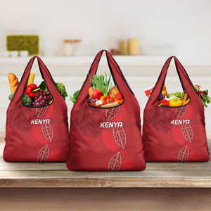 Jamhuri ya Kenya Rugby Grocery Bag Kenyan Shield Style - Red Color