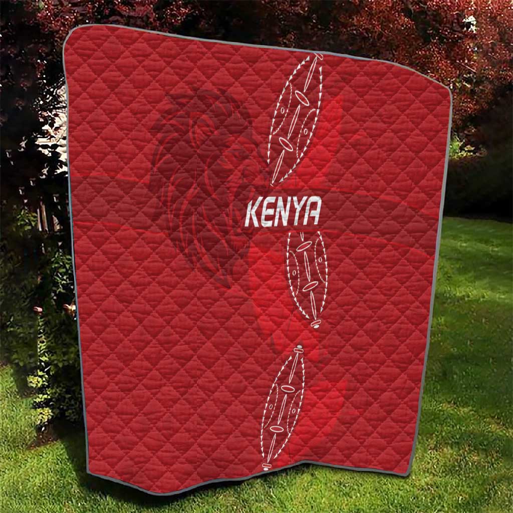 Jamhuri ya Kenya Rugby Quilt Kenyan Shield Style - Red Color