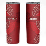 Jamhuri ya Kenya Rugby Custom Skinny Tumbler Kenyan Shield Style - Red Color