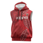 Jamhuri ya Kenya Rugby Custom Sleeveless Hoodie Kenyan Shield Style - Red Color - African Pride
