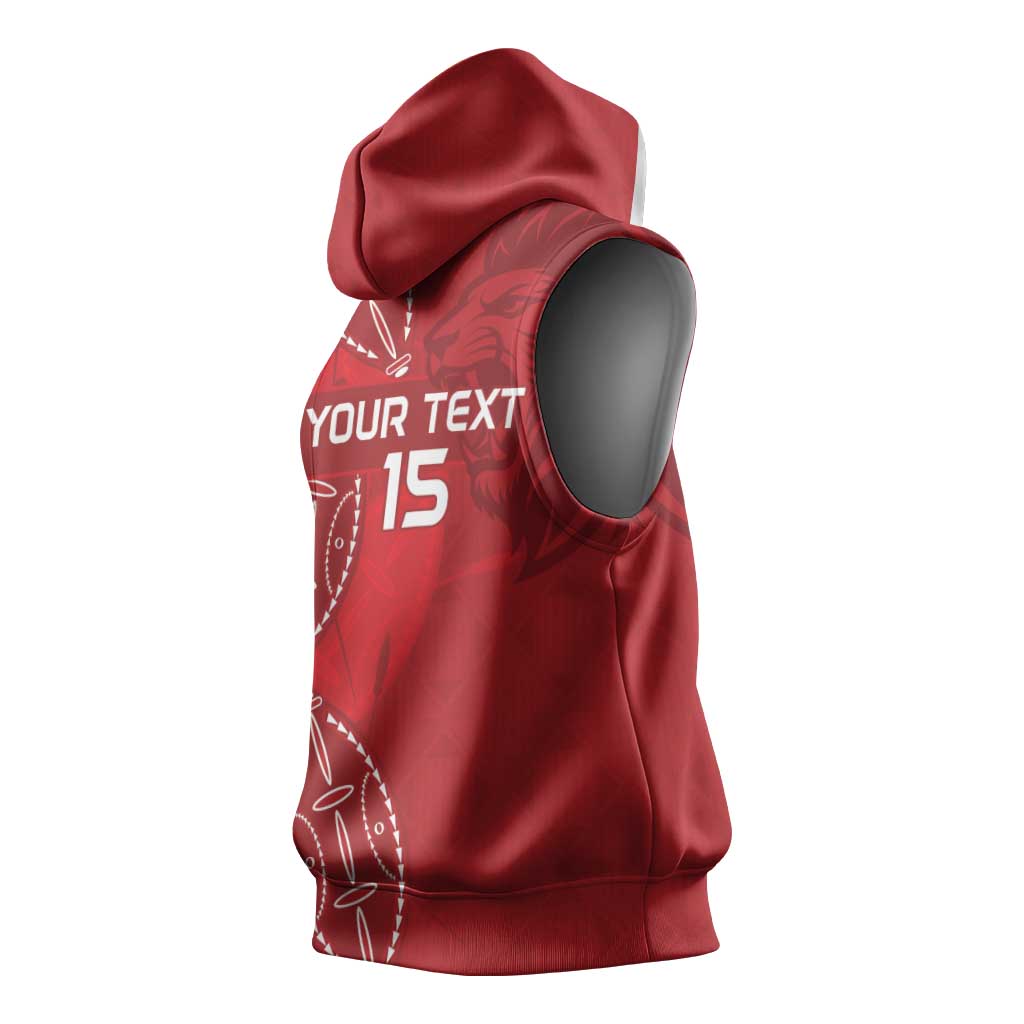 Jamhuri ya Kenya Rugby Custom Sleeveless Hoodie Kenyan Shield Style - Red Color - African Pride