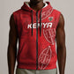 Jamhuri ya Kenya Rugby Custom Sleeveless Zip Hoodie Kenyan Shield Style - Red Color - African Pride
