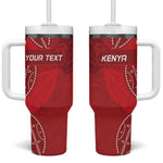 Jamhuri ya Kenya Rugby Custom Tumbler With Handle Kenyan Shield Style - Red Color