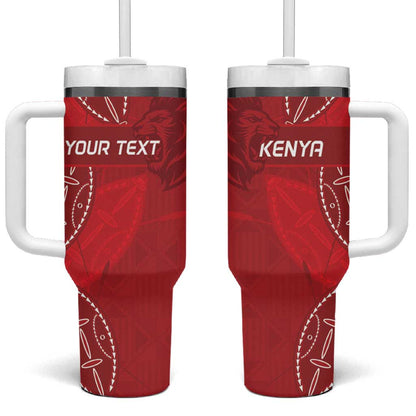 Jamhuri ya Kenya Rugby Custom Tumbler With Handle Kenyan Shield Style - Red Color