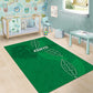 Jamhuri ya Kenya Rugby Area Rug Kenyan Shield Style - Green Color