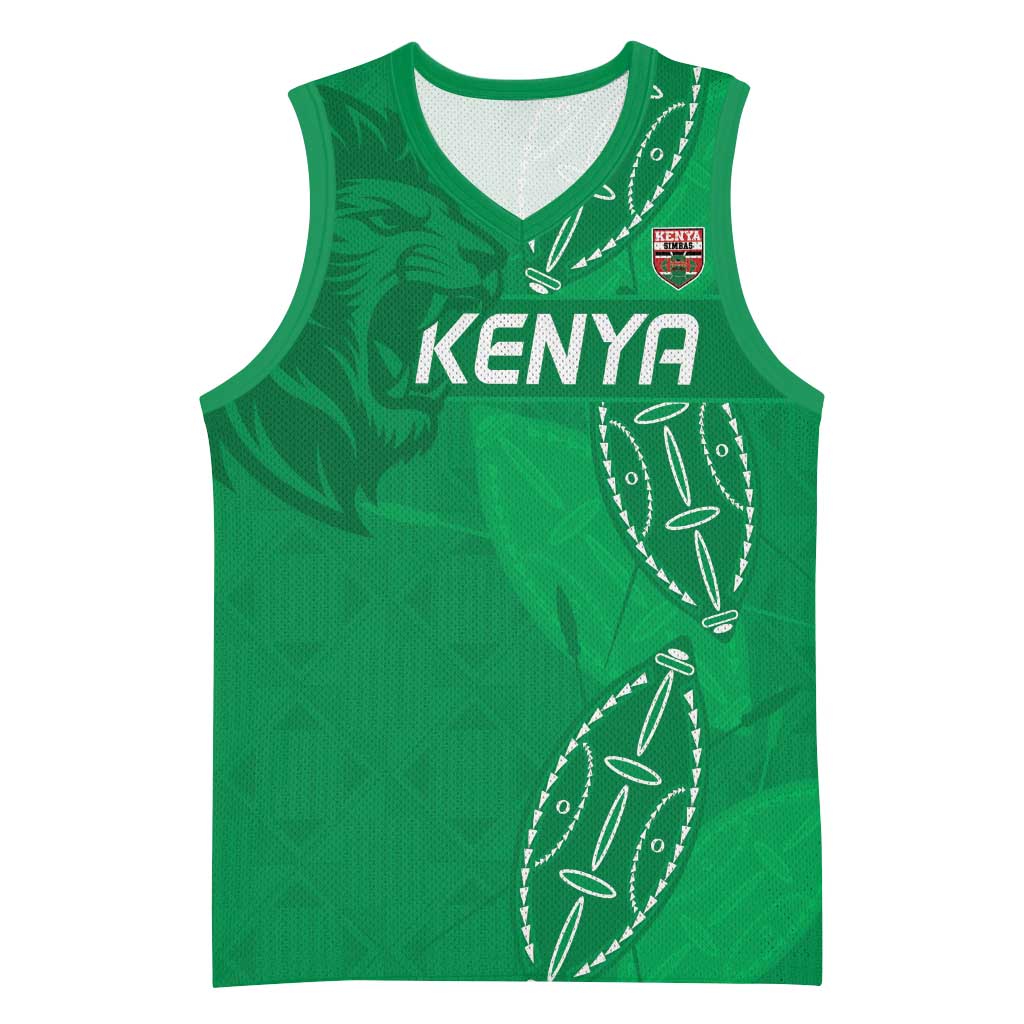 Jamhuri ya Kenya Rugby Custom Basketball Jersey Kenyan Shield Style - Green Color LT15