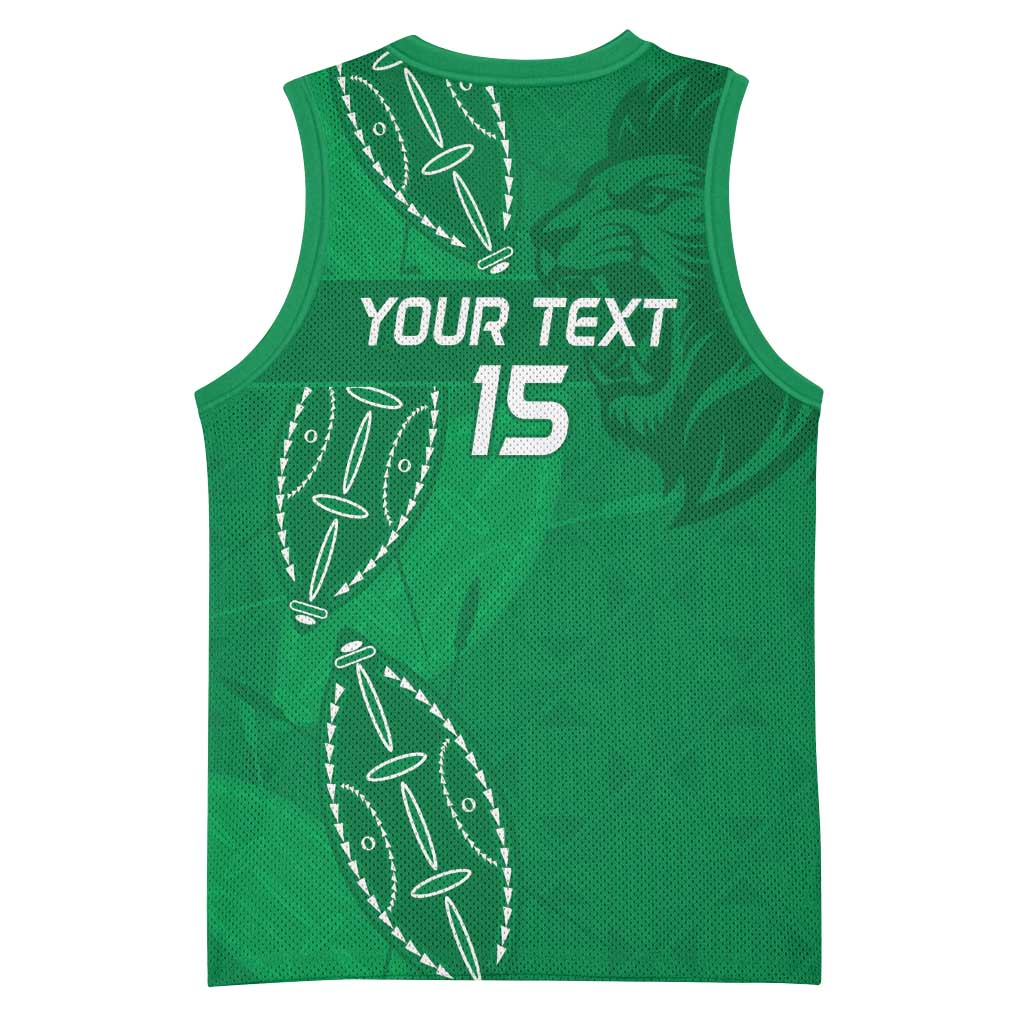 Jamhuri ya Kenya Rugby Custom Basketball Jersey Kenyan Shield Style - Green Color LT15