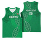 Jamhuri ya Kenya Rugby Custom Basketball Jersey Kenyan Shield Style - Green Color LT15