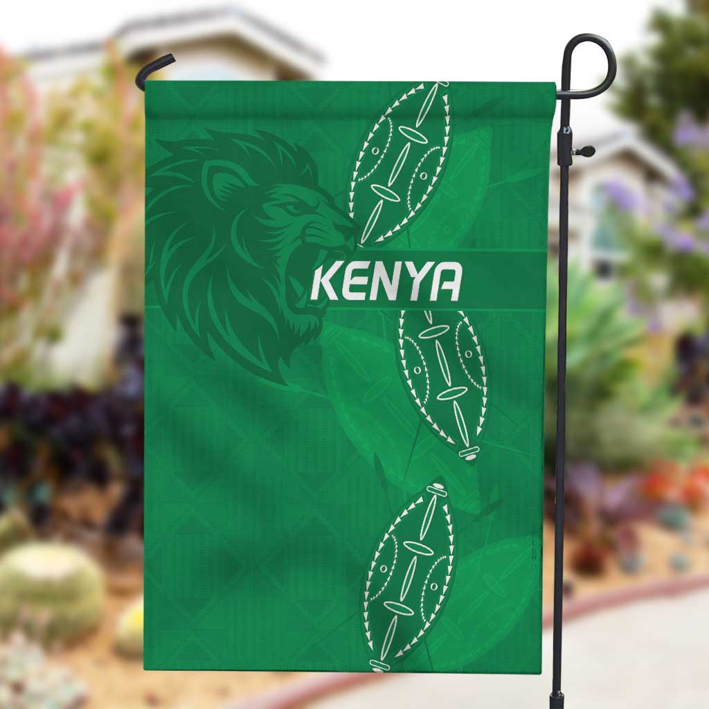 Jamhuri ya Kenya Rugby Garden Flag Kenyan Shield Style - Green Color