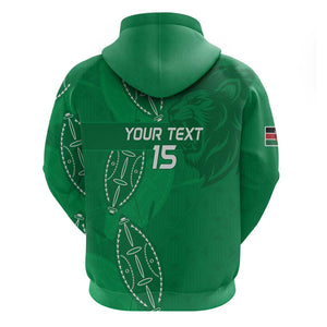 Jamhuri ya Kenya Rugby Custom Hoodie Kenyan Shield Style - Green Color
