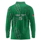 Jamhuri ya Kenya Rugby Custom Long Sleeve Polo Shirt Kenyan Shield Style - Green Color