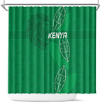 Jamhuri ya Kenya Rugby Shower Curtain Kenyan Shield Style - Green Color