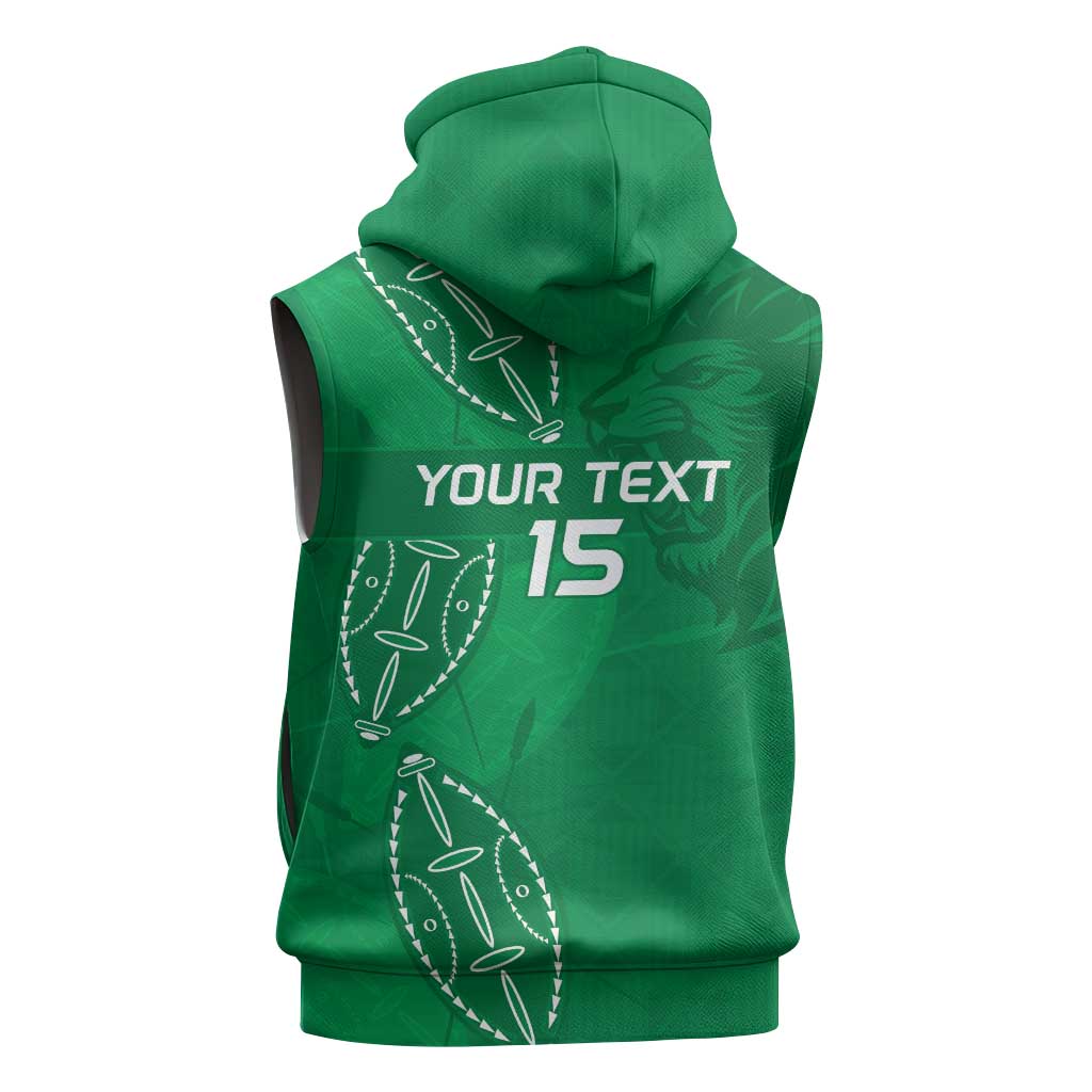 Jamhuri ya Kenya Rugby Custom Sleeveless Zip Hoodie Kenyan Shield Style - Green Color - African Pride