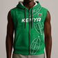 Jamhuri ya Kenya Rugby Custom Sleeveless Zip Hoodie Kenyan Shield Style - Green Color - African Pride