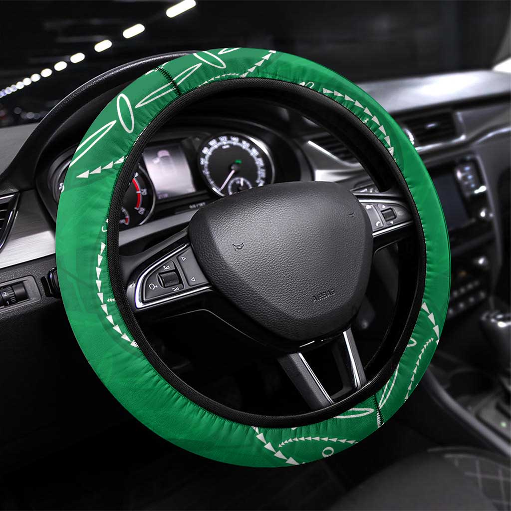 Jamhuri ya Kenya Rugby Steering Wheel Cover Kenyan Shield Style - Green Color