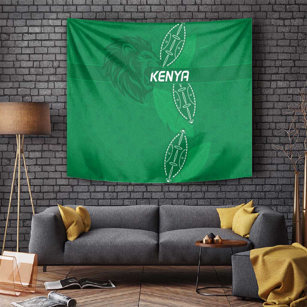 Jamhuri ya Kenya Rugby Tapestry Kenyan Shield Style - Green Color