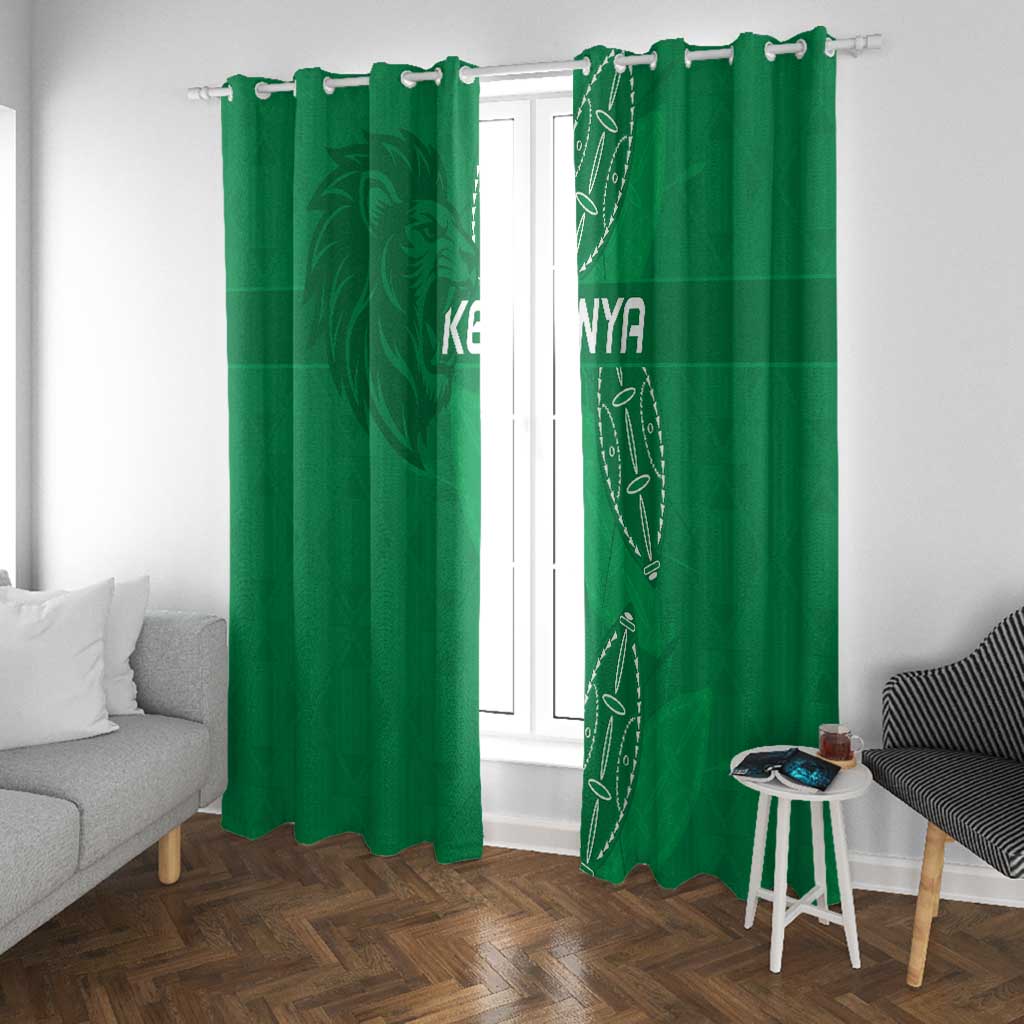 Jamhuri ya Kenya Rugby Window Curtain Kenyan Shield Style - Green Color