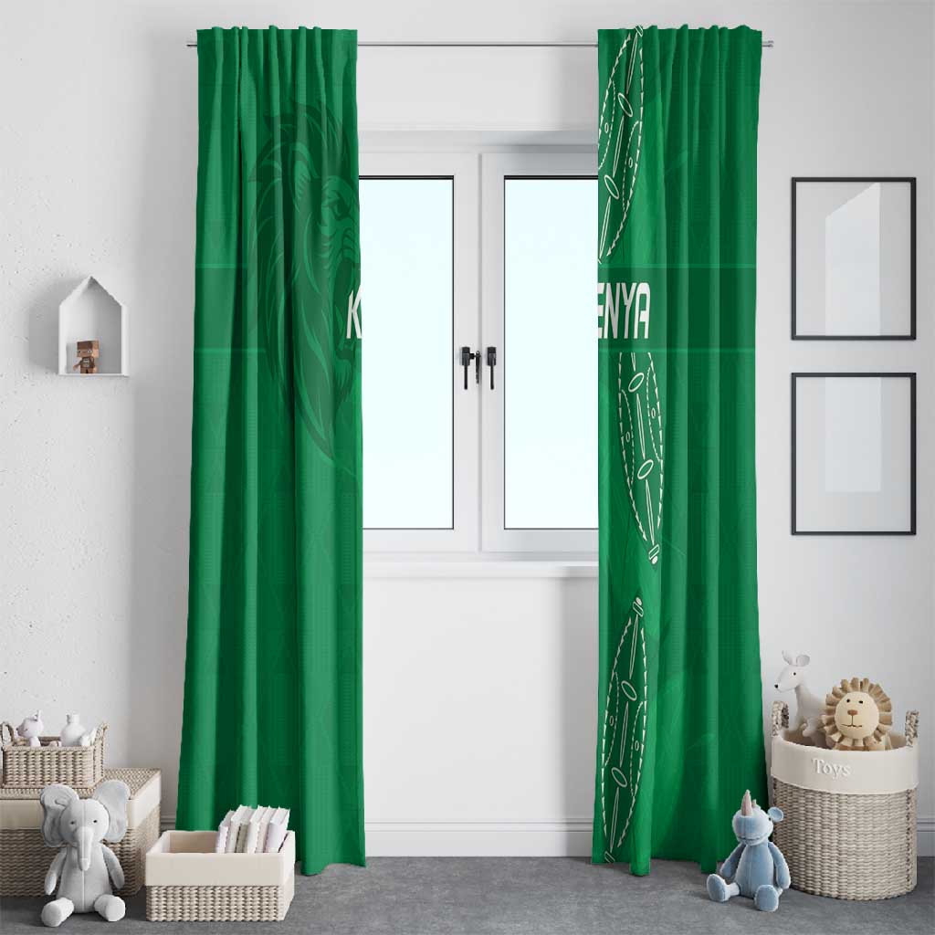 Jamhuri ya Kenya Rugby Window Curtain Kenyan Shield Style - Green Color