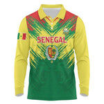 Senegal Rugby Custom Long Sleeve Polo Shirt Go Go Go !