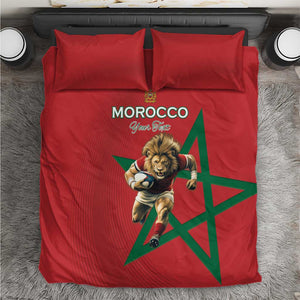 Morocco Rugby Custom Bedding Set Come On Atlas Lions