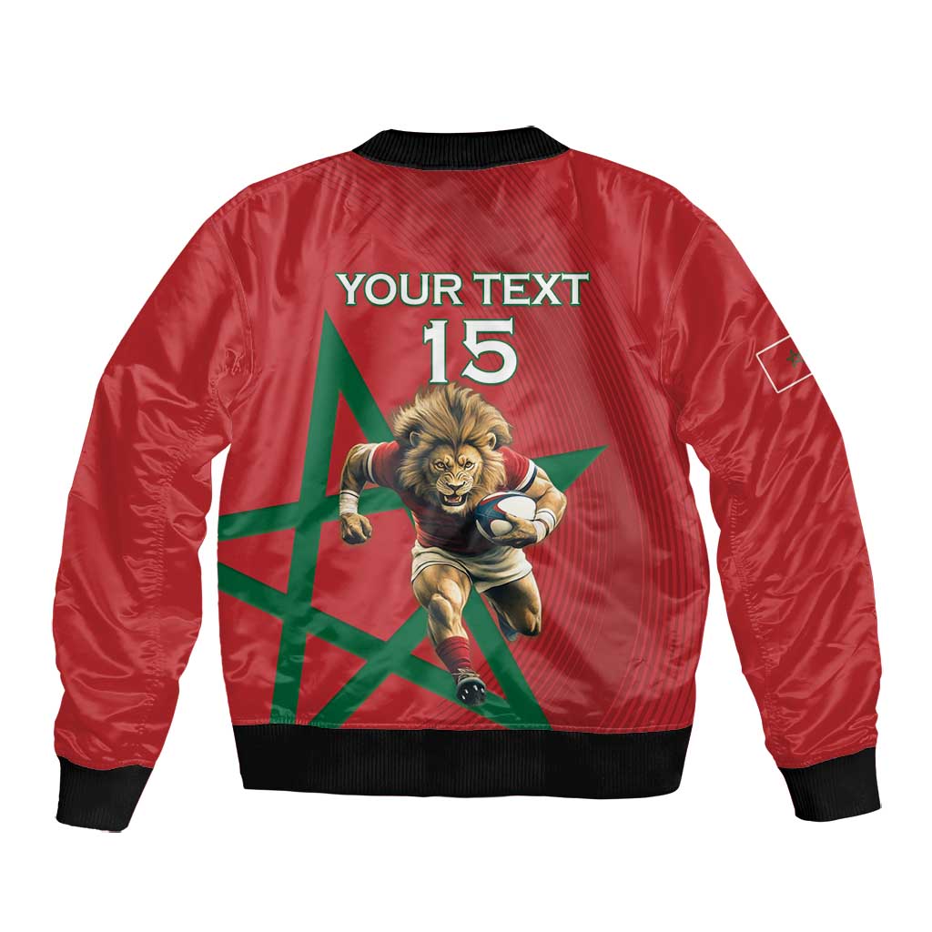 Morocco Rugby Custom Bomber Jacket Come On Atlas Lions