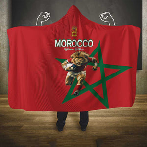 Morocco Rugby Custom Hooded Blanket Come On Atlas Lions