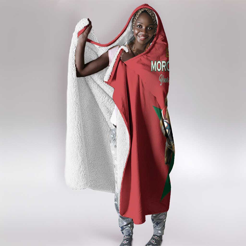Morocco Rugby Custom Hooded Blanket Come On Atlas Lions