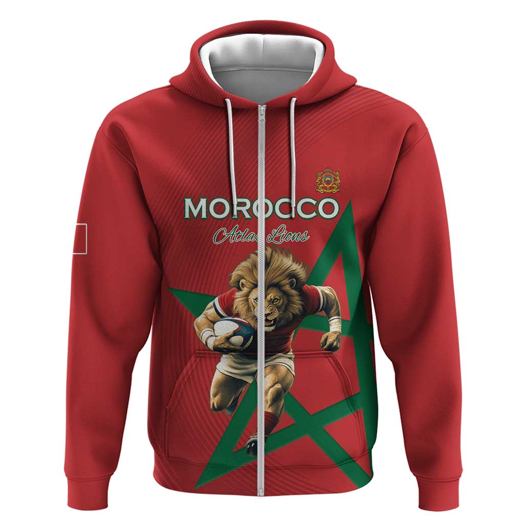 Morocco Rugby Custom Hoodie Come On Atlas Lions