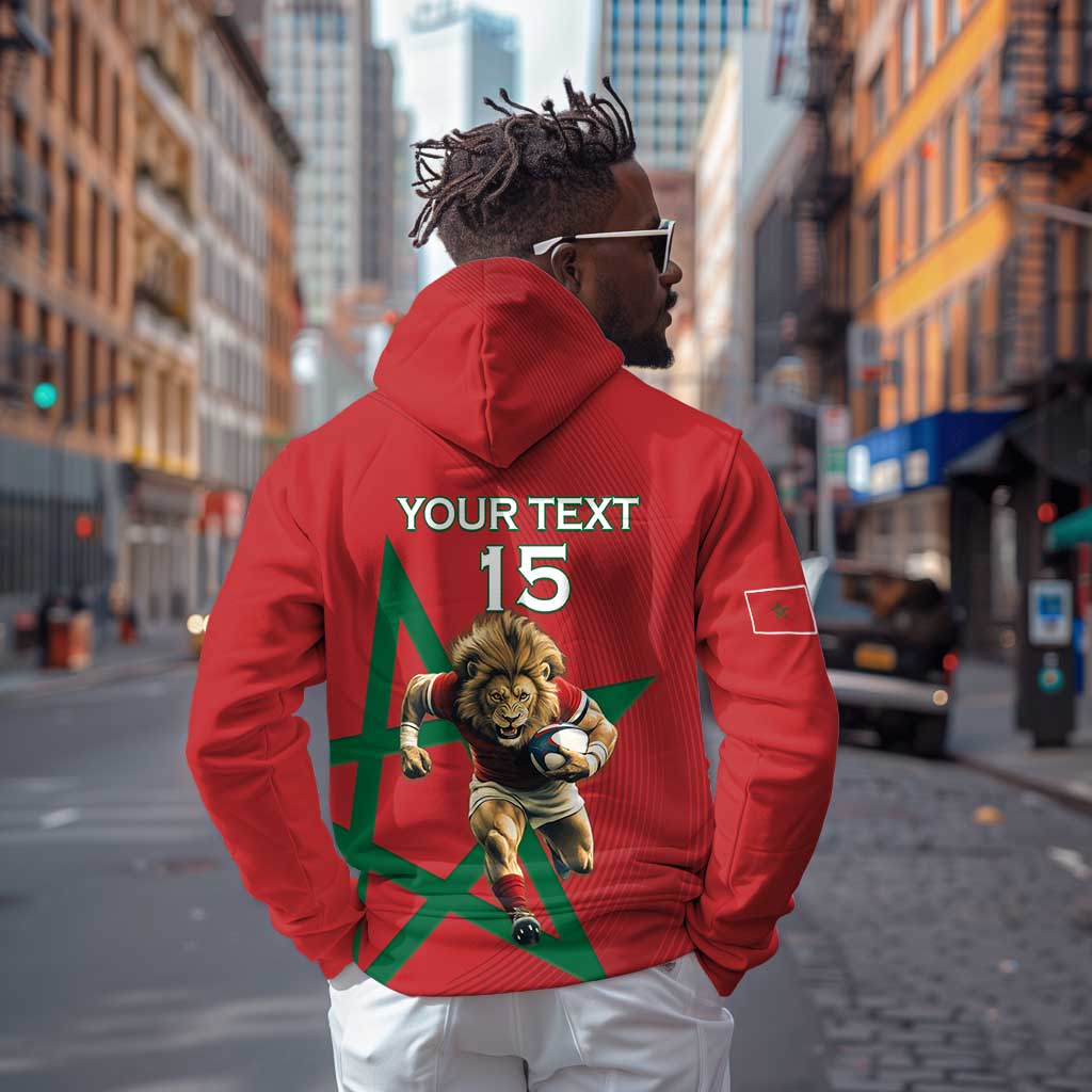 Morocco Rugby Custom Hoodie Come On Atlas Lions