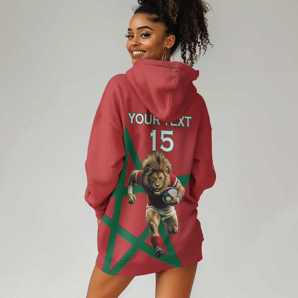 Morocco Rugby Custom Hoodie Dress Come On Atlas Lions