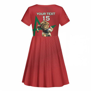 Morocco Rugby Custom Kid Short Sleeve Dress Come On Atlas Lions