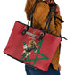 Morocco Rugby Custom Leather Tote Bag Come On Atlas Lions
