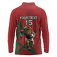 Morocco Rugby Custom Long Sleeve Polo Shirt Come On Atlas Lions