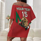 Morocco Rugby Custom Off Shoulder Short Dress Come On Atlas Lions
