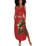 Morocco Rugby Custom Summer Maxi Dress Come On Atlas Lions