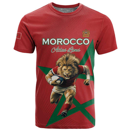 Morocco Rugby Custom T shirt Come On Atlas Lions
