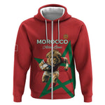 Morocco Rugby Custom Zip Hoodie Come On Atlas Lions