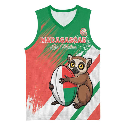 Madagascar Rugby Custom Basketball Jersey Allez Les Makis LT15