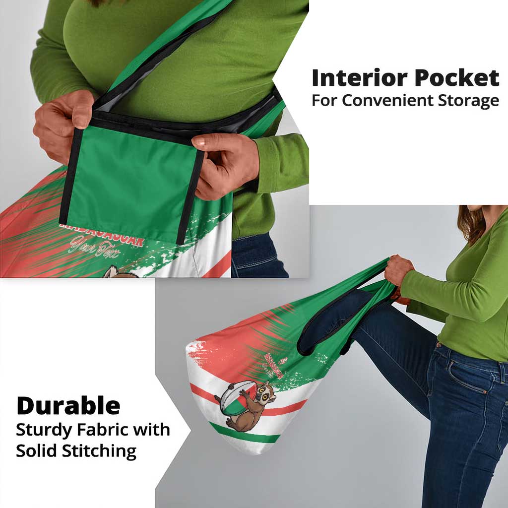 Madagascar Rugby Custom Grocery Bag Allez Les Makis - African Pride