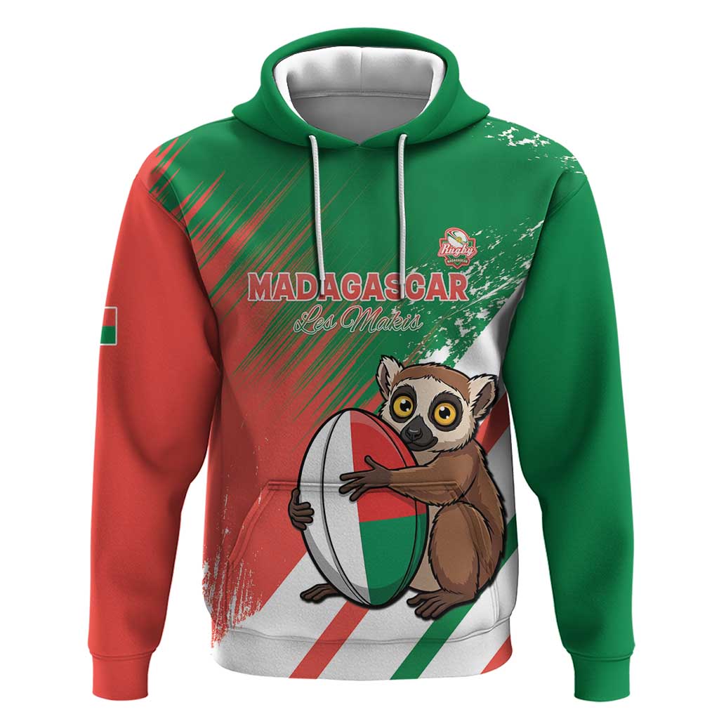 Madagascar Rugby Custom Hoodie Allez Les Makis - African Pride