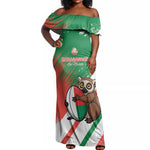 Madagascar Rugby Custom Off Shoulder Maxi Dress Allez Les Makis - African Pride