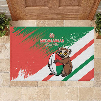 Madagascar Rugby Custom Rubber Doormat Allez Les Makis - African Pride