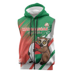 Madagascar Rugby Custom Sleeveless Zip Hoodie Allez Les Makis - African Pride