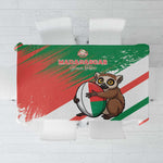 Madagascar Rugby Custom Tablecloth Allez Les Makis - African Pride