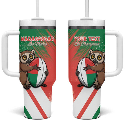 Madagascar Rugby Custom Tumbler With Handle Allez Les Makis - African Pride