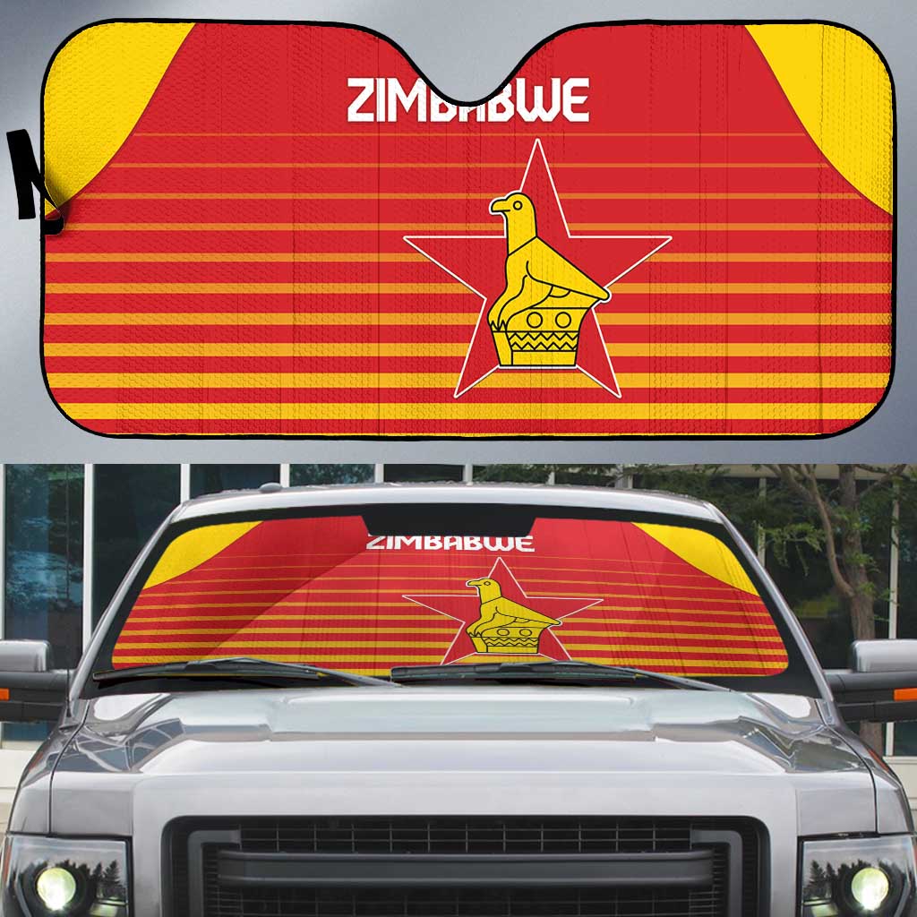 Zimbabwe Cricket Auto Sun Shade Go Chevrons Go