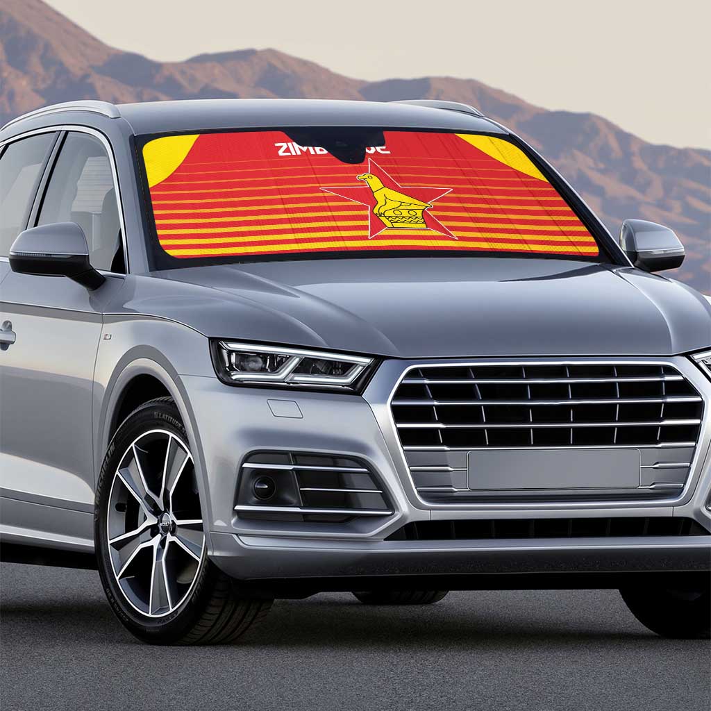 Zimbabwe Cricket Auto Sun Shade Go Chevrons Go