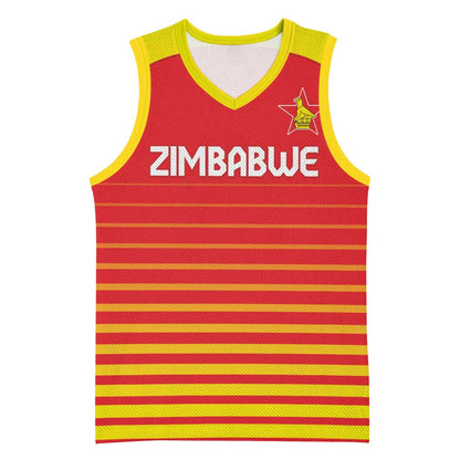 Custom Zimbabwe Cricket Basketball Jersey Come On Chevrons LT15
